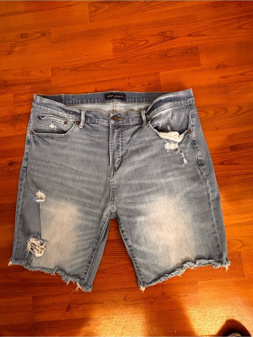Aéropostale Light Wash Distressed Denim Shorts Y2K Beach Summer
